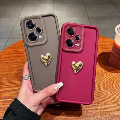 Luksusowe Miękkie Etui na Telefon 3D w Kształcie Serca Miłości Dla Xiaomi Redmi Note 12 Pro 5G 11 10 12S 11S 10S 9S 8 7 Matowe Silikonowe Tylne Etui Coque