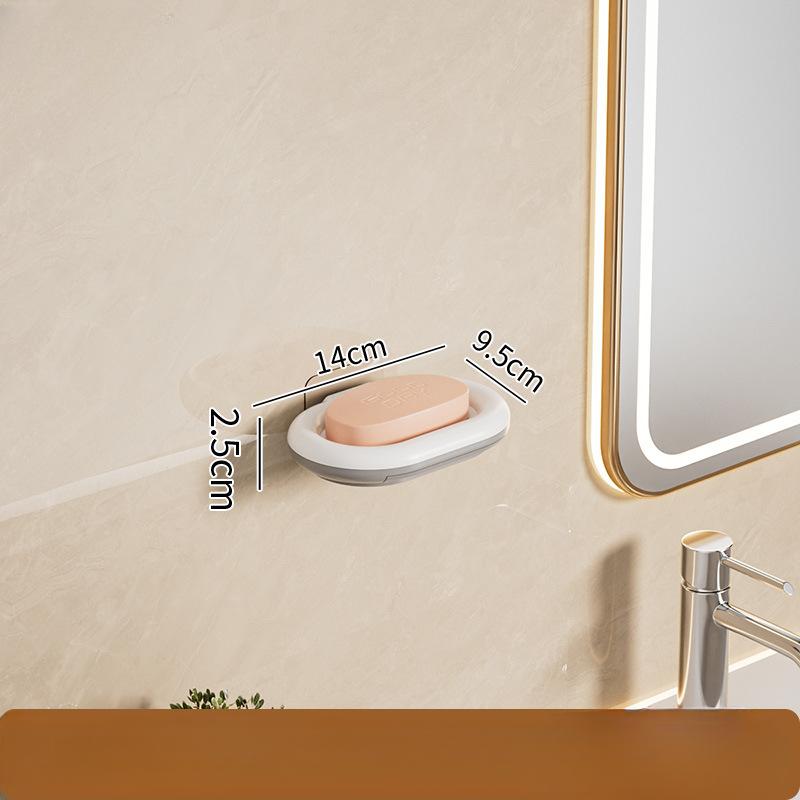 Non-perforated Wall-mounted Soap Box Multi-layer Rotating Bathroom ShelfDraining Box