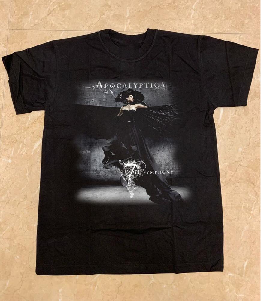 Apocalyptica Band 7th Symphony Black Tee Unisex T-Shirt All Size SB251 Unisex T-Shirt XXXL