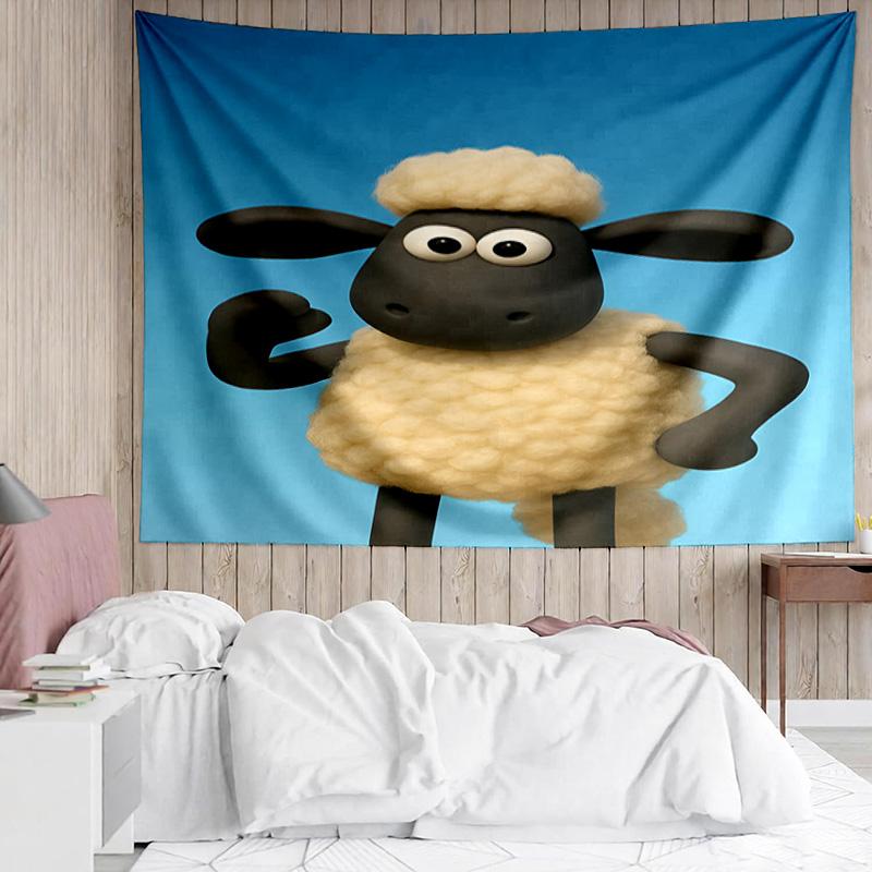 1PC Sheep And Shaun Adventure Tapestry Accessories Playroom Tapestry, for Bedroom,Livingroom, Dormitory Room Wall Decor Fan Birthday Gifts