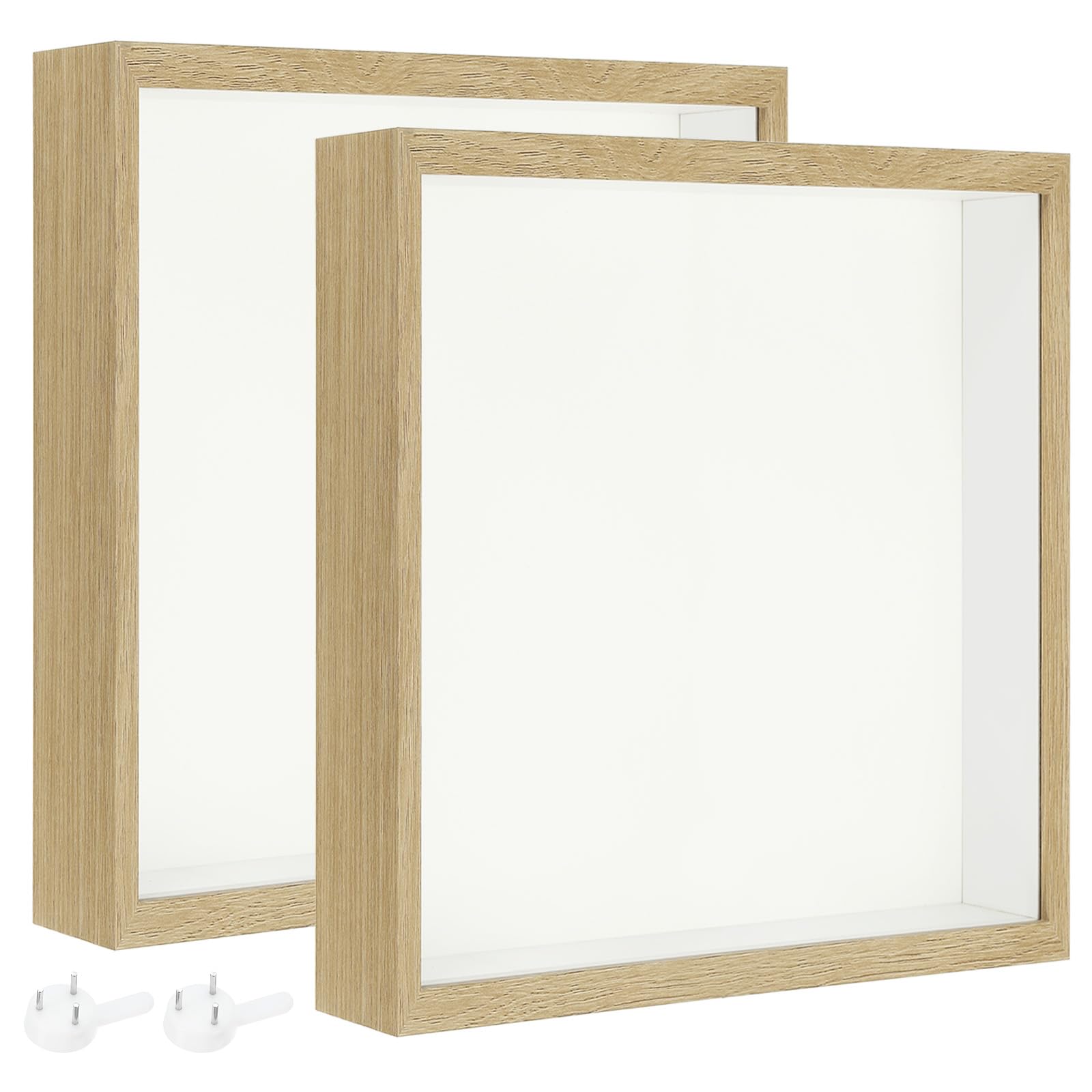 

PATIKIL 8x8 Деревянная фоторамка-теневая коробка с витриной для DIY, для рамок натурального цвета, 2 штуки Стекло, Цветы, Билеты, Поделки, Фотографии,