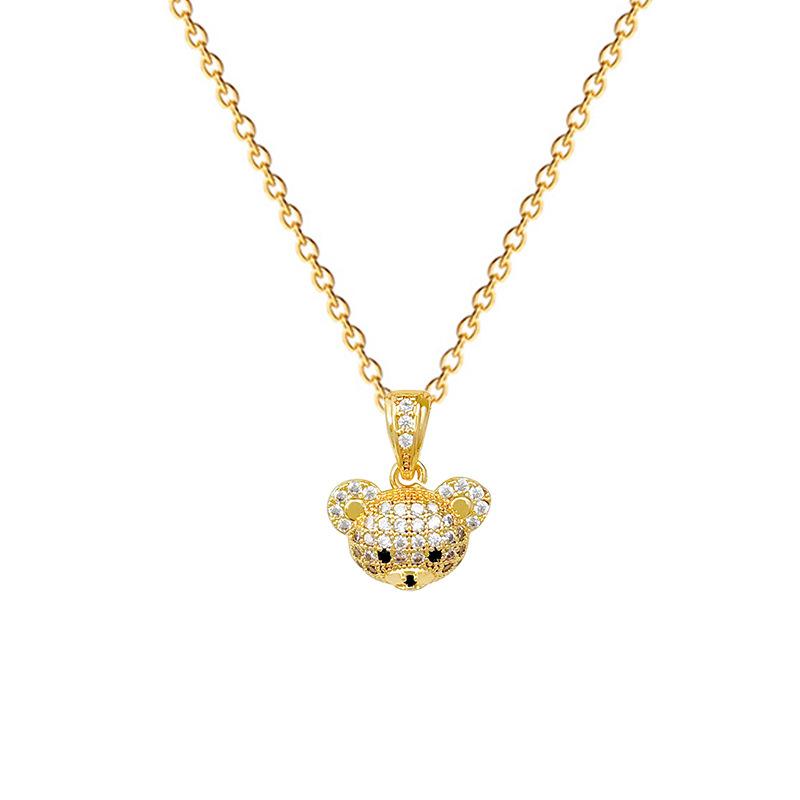 [Set] Animal Bear Set Light Luxury Wedding Necklace Women'S Versatile Clavicle Chain Titanium Steel Chain