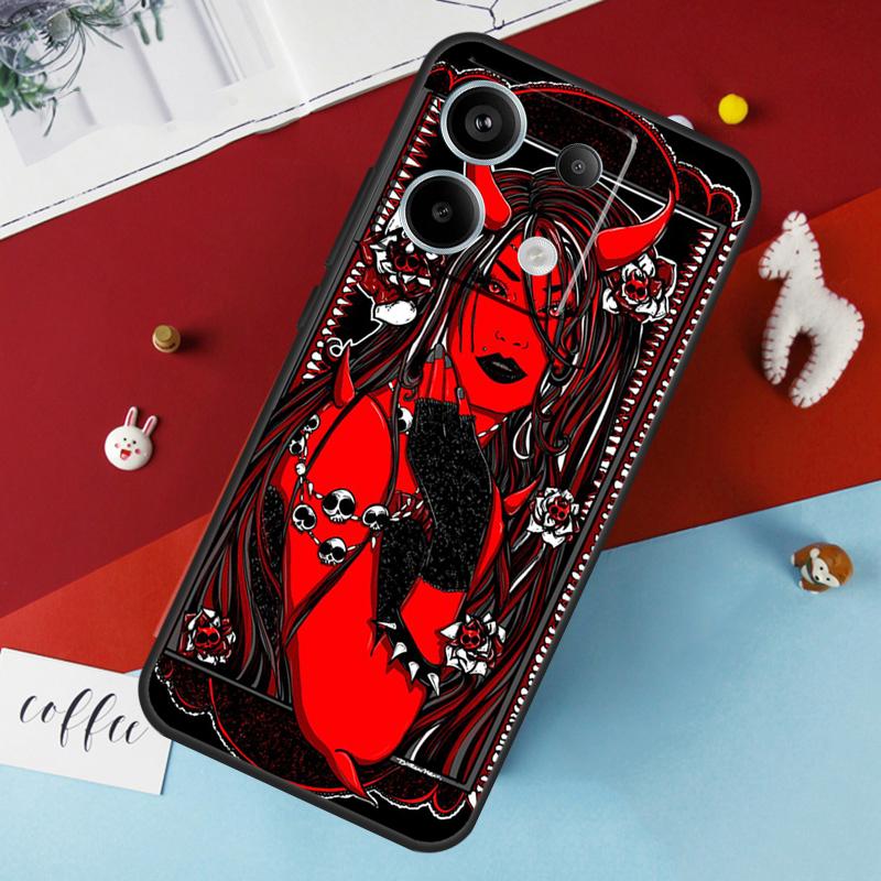 Devil Woman Case For Xiaomi Redmi Note 13 Pro 14 12 11 10 15 Pro Plus Redmi 10C 12C 13C 14C 15C 15 Cover