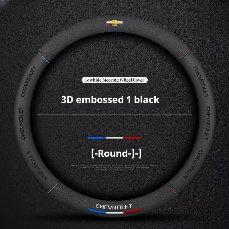 38cm Leather Ventilate Car Steering Wheel Cover for Chevrolet Captiva AveoTrax Silverado Sail Onix Equinox Groove 2025 Accessory