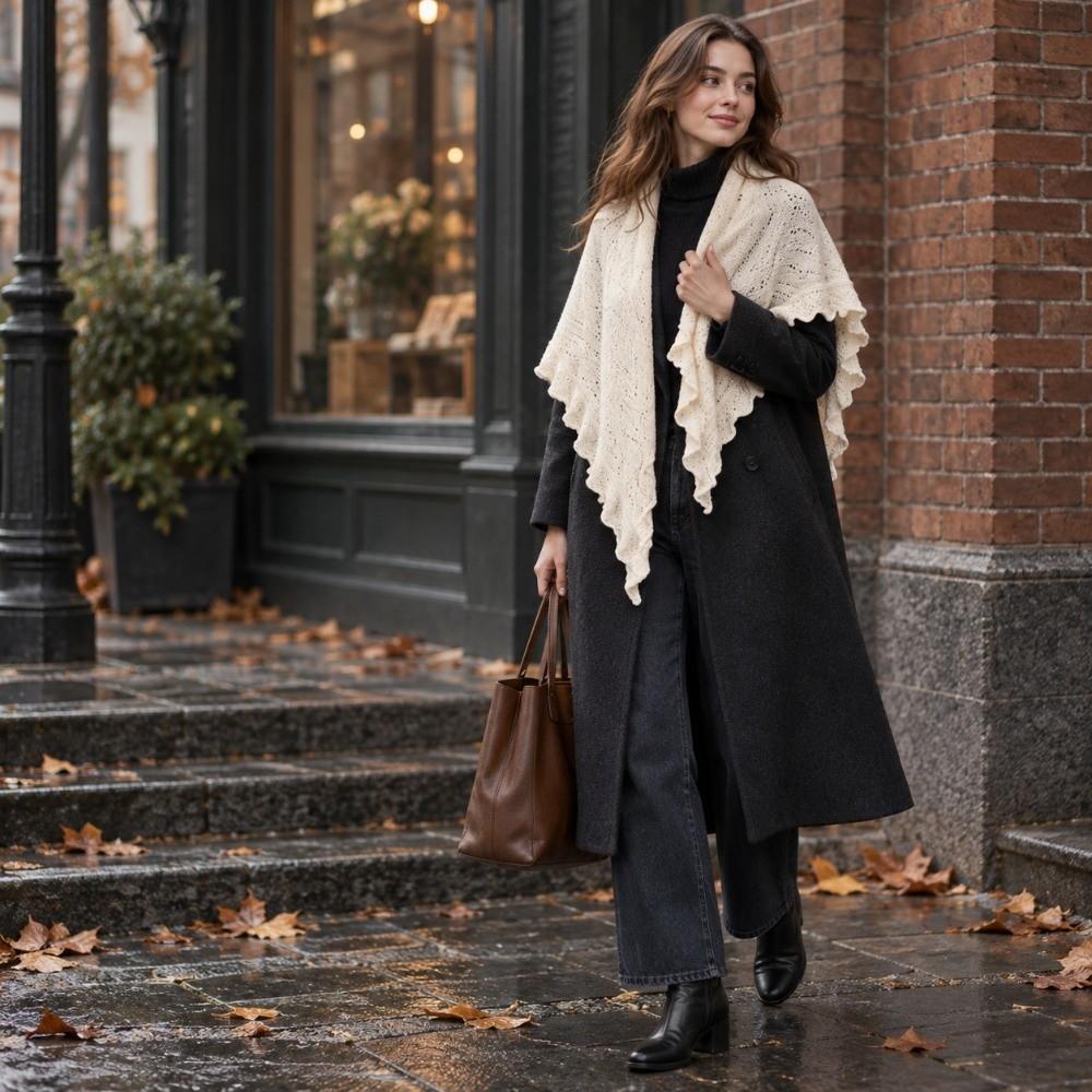 Solid Color Women Scarf Wool Blend Wool Bandana Fashion Triangle Scarf Autumn Winter