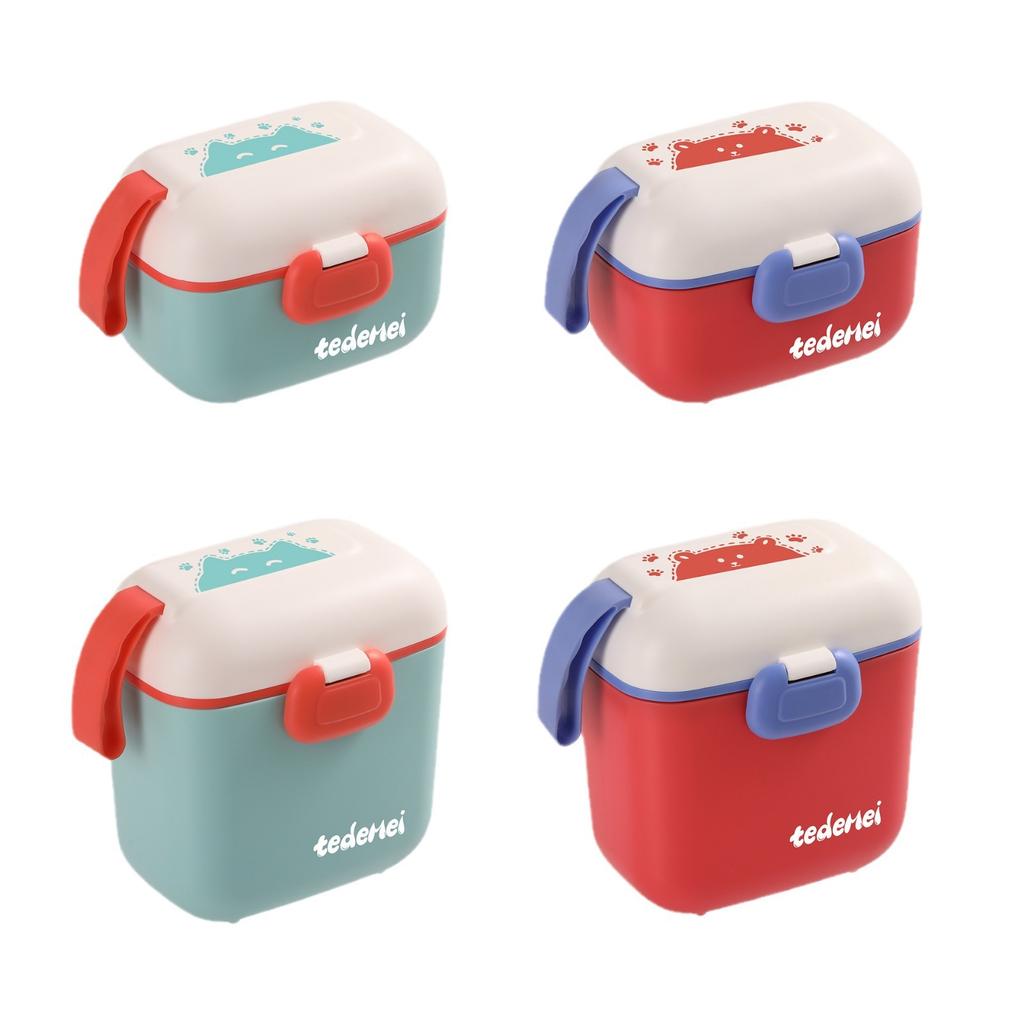 Tragbare Lunchbox für Kinder, Baby-Ergänzungsnahrungsbox, Milchpulverbox mit Löffel, Vorratsbehälter für Lebensmittel