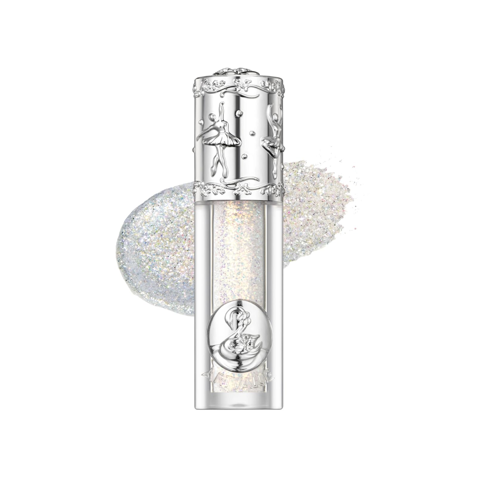 EXWICH Liquid Eyeshadow Crystal Pink - Cooling Powder Purple Glitter - Long-lasting, High-brightness glitter eyeshadow liquid with a translucent