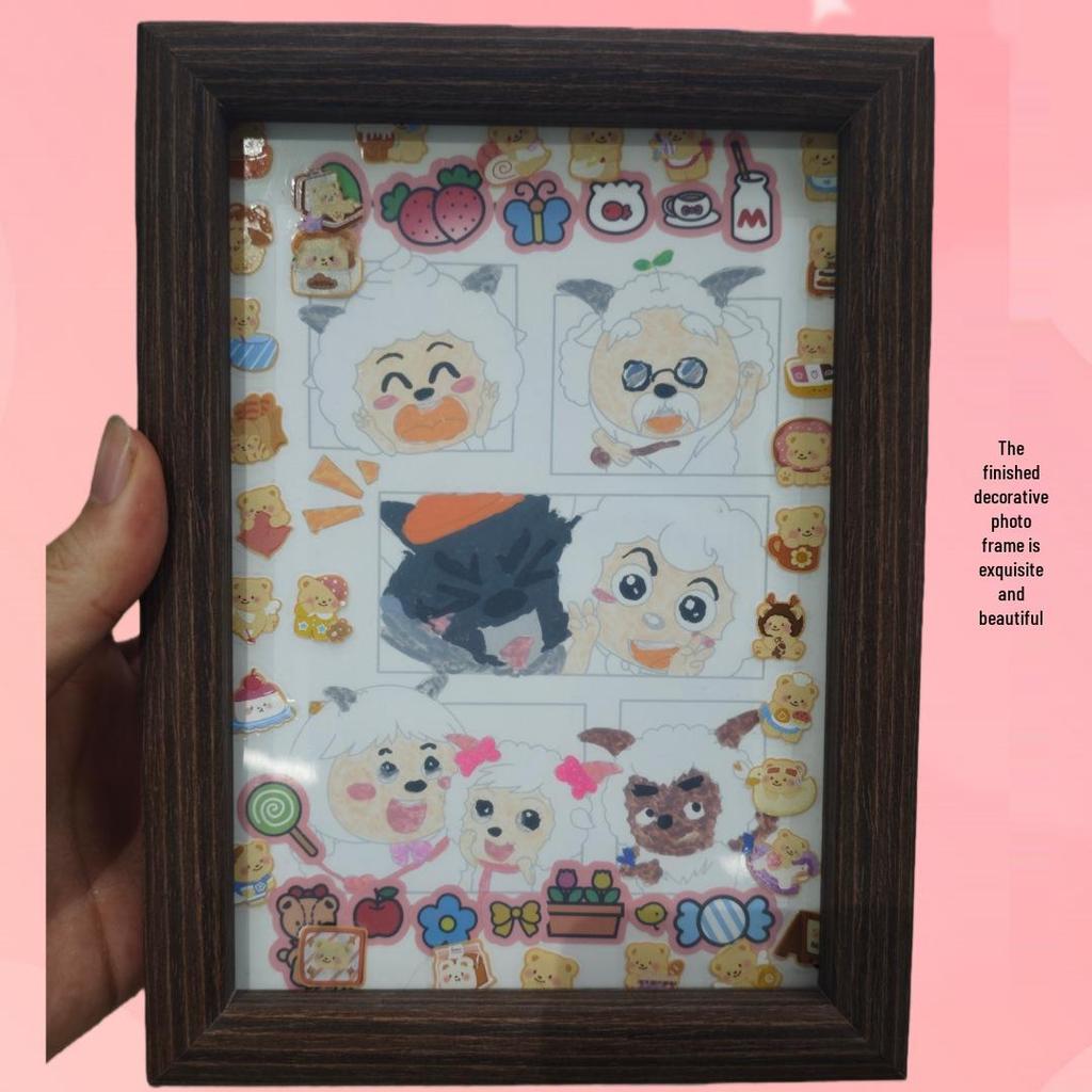 Cartoon Decompression DIY Sticker Book: 8 Large Sheets for Kids' Education & Rewards