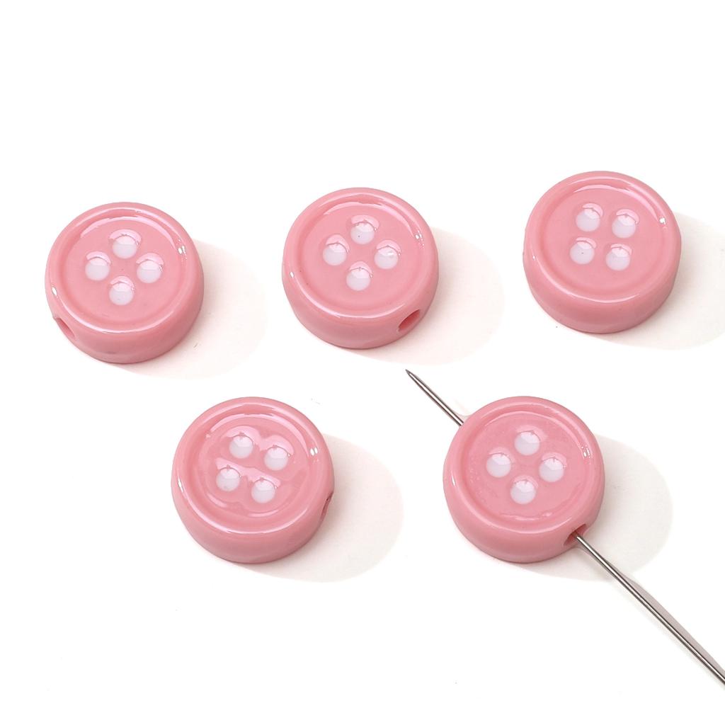 Acrylic Dopamine Oil Droplets Flower Button Beads for DIY Jewelry 1 Set