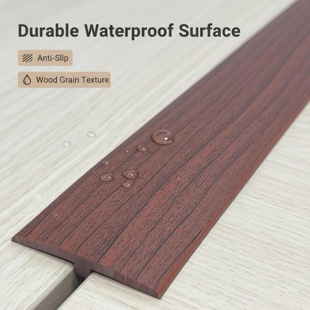 1pc 1m/2m/3meters Carpet To Tile Floor Transition Strip Self Adhesive T-Molding Threshold Cover Household Wood Grain