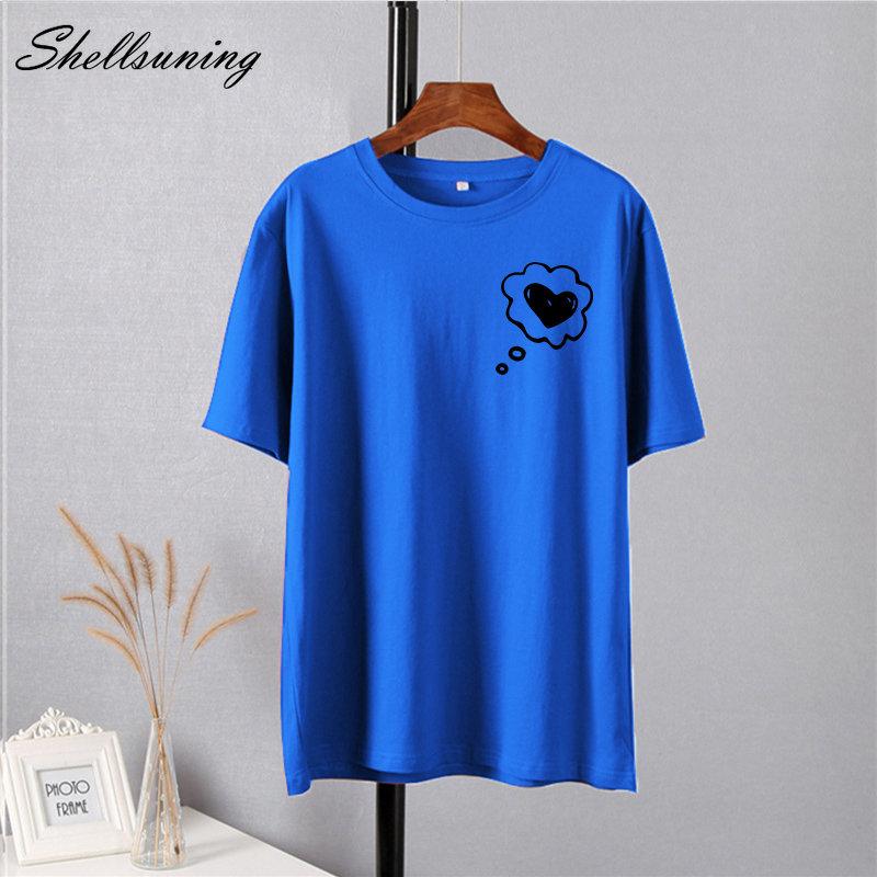 Shellsuning простые футболки с принтом в виде сердца — фото 4