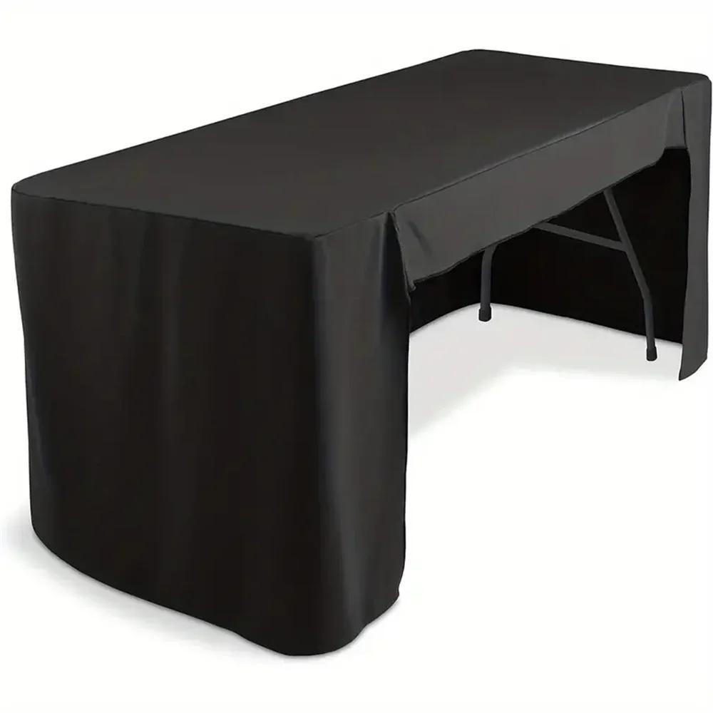 

Elegant Solid Square Elastic Tablecloth – Durable Stretch Fit Washable Fabric for Weddings & Home Decor Wrinkle-Free 183x75x75 чорний