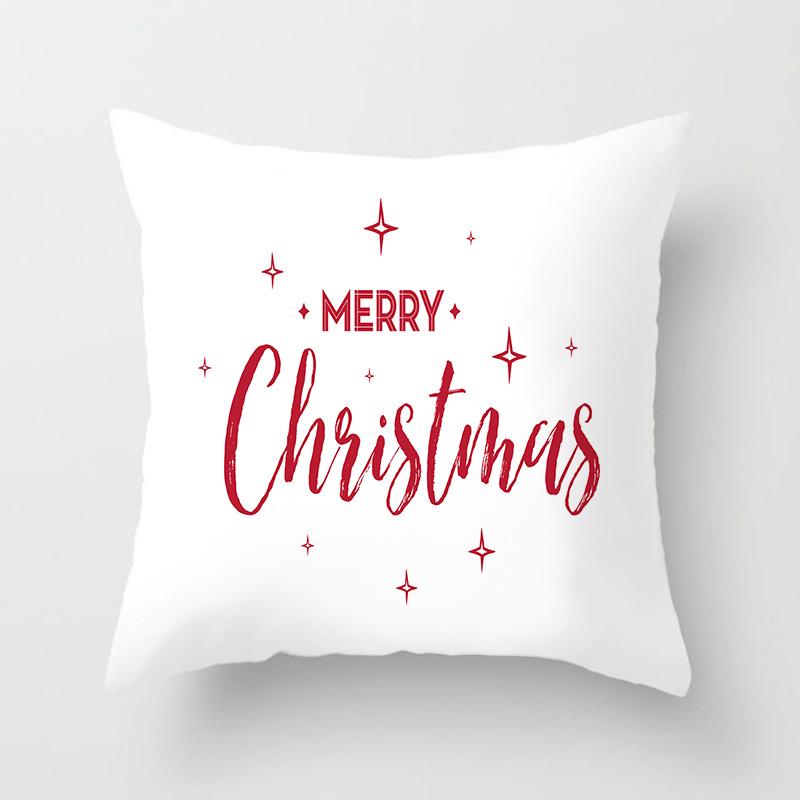 Red Christmas Tree Snowflake Elk Cushion Cover Christmas Pillowcase Home Holiday Decorations New Year Gift