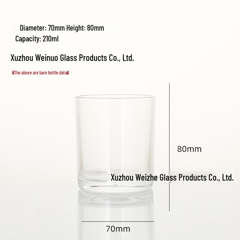 Transparent Glass Aroma Candle Holder - DIY Soy Wax Cup