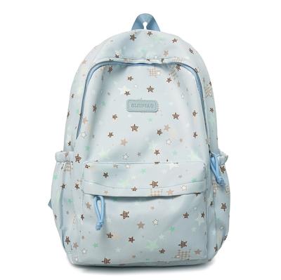 Star Print Large Capacity Backpack Grade 3-6 Student Schoolbag