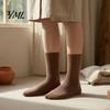 Minimalist Fashion Cotton Socks Women Mid-Length Crew Socks, Casual Loose Cuff Mittens, Comfortable Stackable Mid Length Breathable Solid Color