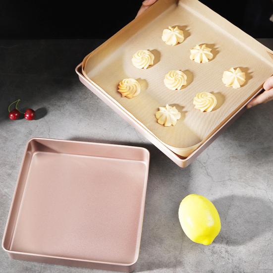 

Квадратная форма для выпечки с антипригарным покрытием, гладкие закругленные края, форма для формы для торта, термостойкая пищевая пластина для печенья Square