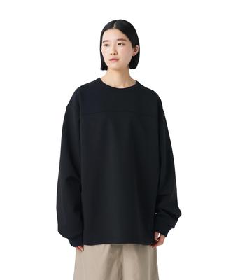 Double Knit Pullover Knit and Sew Long Sleeve for Men and Size S CS-26SU007 Sweater/Cut T-Shirt Women, Black,