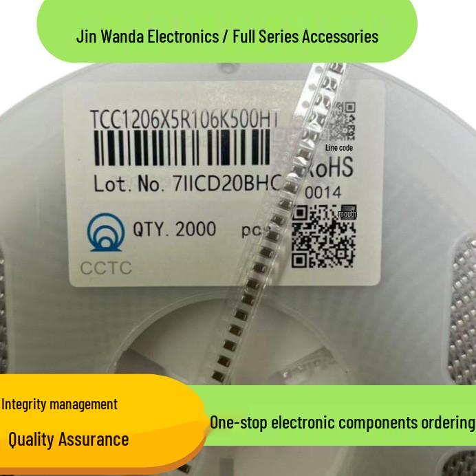 New TCC1206X7R105K101HT 1206 100V X7R 10% Multilayer Ceramic Capacitor