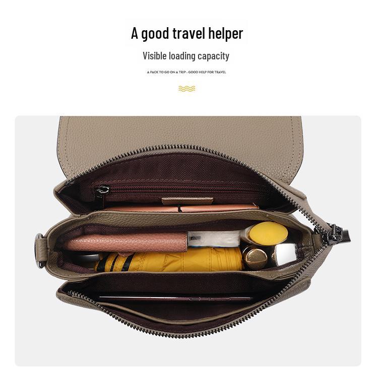 Women's Trendy Genuine Leather Messenger Bag: 2025 Style, Large Capacity, Soft Shoulder Bag, Versatile & Simple Design.