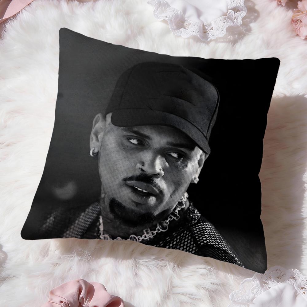 Hot C-Chris Brown Cushion Cover Premium Comfort Reversible Pillow Cove -Two in One Design for Any Room & Car Interior