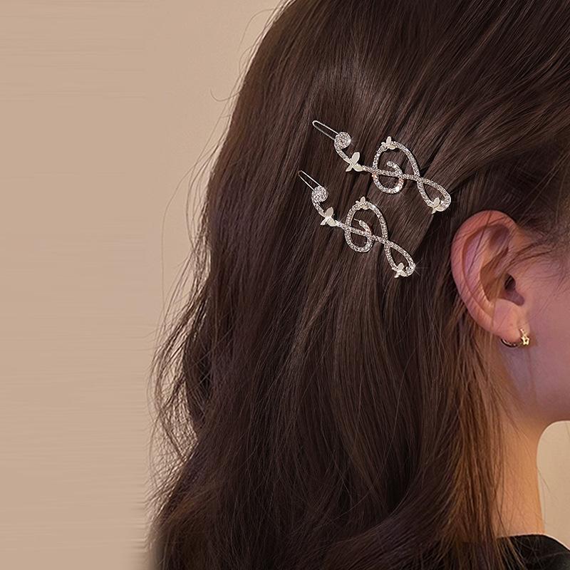 

Lovely Alloy Crystal Note Hair Side Clips Hairpin for Women Girls Headband for Wedding Party Hair Accessories Headwear Ornament
