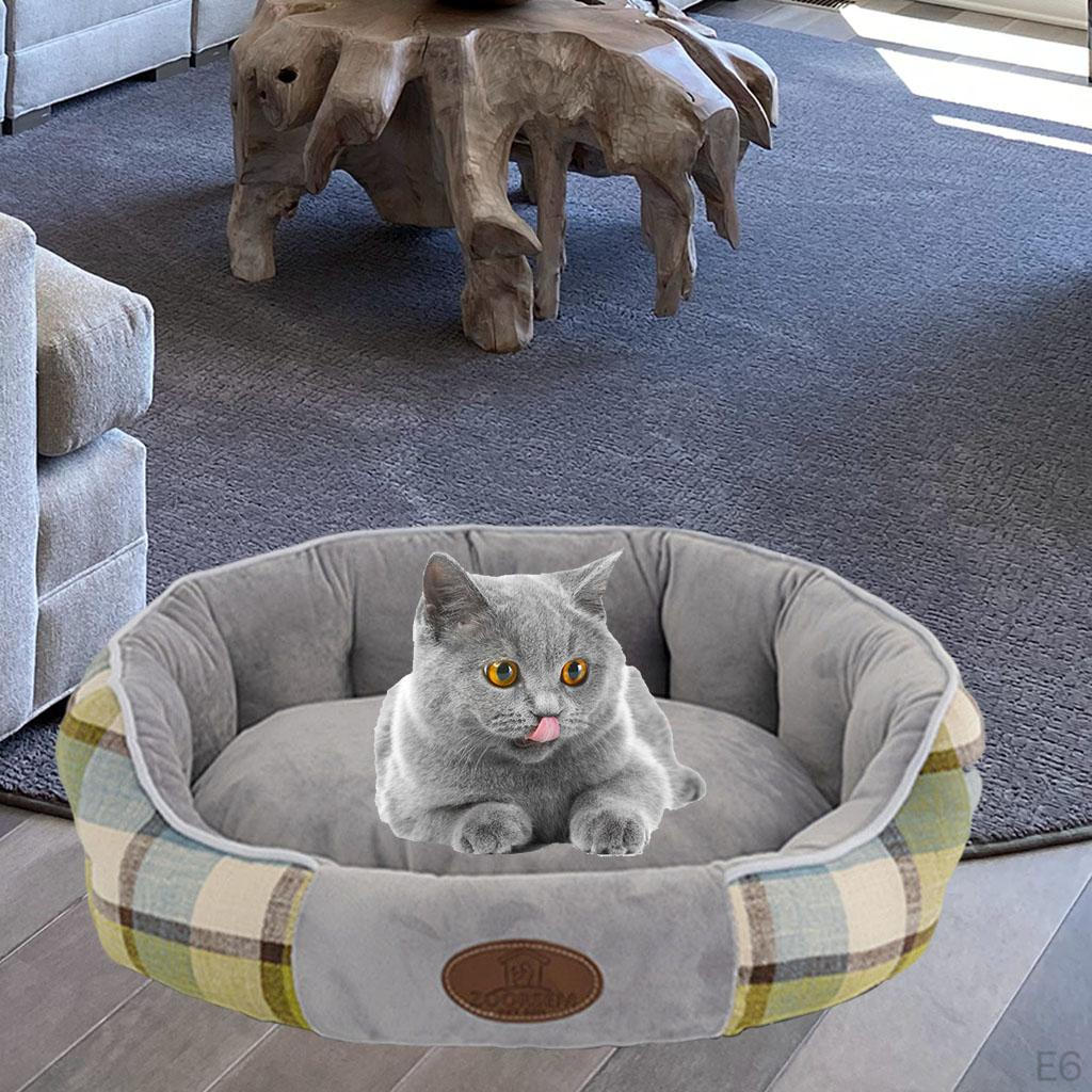 Large Size Lattice Bed Cat nest Warm Round Home Fabric Kennel Short Plush Soft Pet Supplies Durable