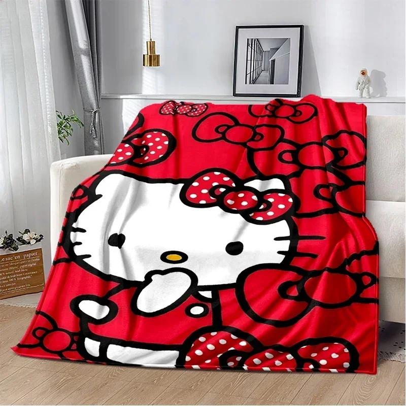 HelloKitty Cartoon Anime Kawaii Blanket for Kids Super Soft Cute Blanket for Travel Bedding Couch Sofa Bed Blanket Birthday Gift