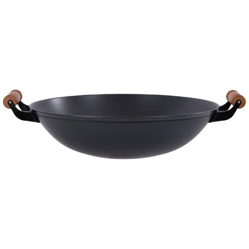 Telssida Double-Handle Cast Iron Wok