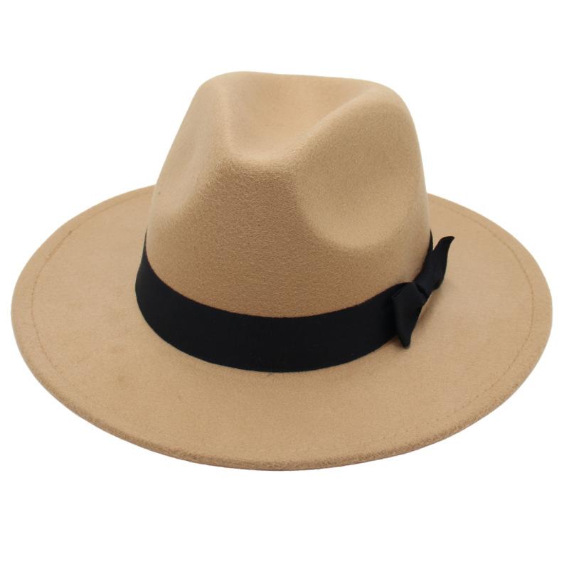 Vintage Performance Zylinder Schleife Anzug Jazzhut Herren und Damen Ausländischer Filzhut Hepburn Tweedhut