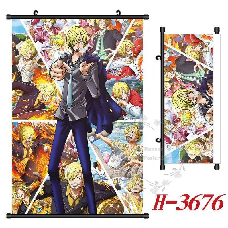 P-One P-Piece Hd Poster Scroll Painting Peripheral Hanging Painting Bedside Living Room Background Wall Cloth Painting