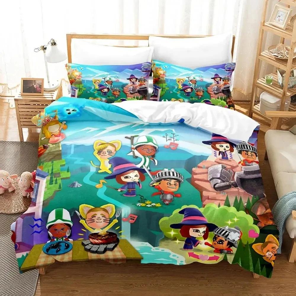 Cartoon Game Miitopia Bedding Set Duvet Cover Bed Set Quilt Cover Pillowcase Comforter king Queen Size Boys Adult Bedding Set