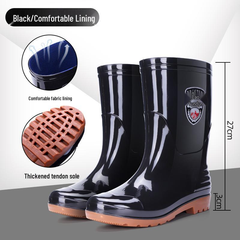 Herren Rutschfeste Wasserdichte High-Top Regenstiefel - Verdickte Aquatische Gummi Arbeitsschuhe mit Kostenlosem Versand