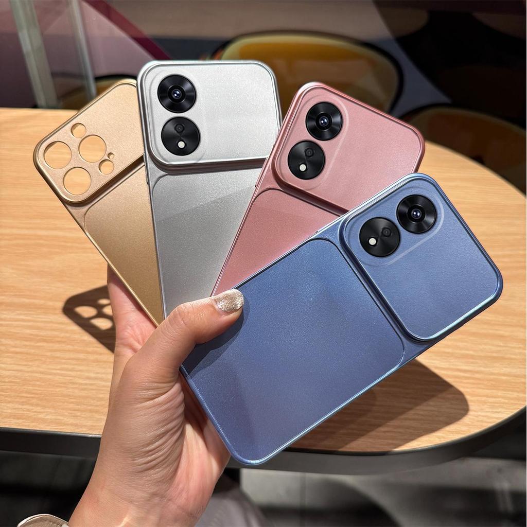 Ultra-Thin Matte Metallic Back Cover for OPPO A58 4G,A38 4G,A18 4G Heavy Duty Camera Protection Case