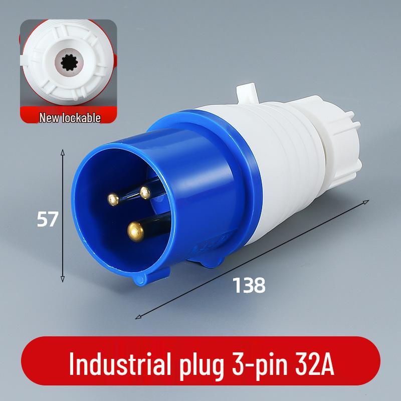 3/4/5 Pin Waterproof Aviation Connector, 32A, Three-Phase, Male & Female, Non-Explosion-Proof