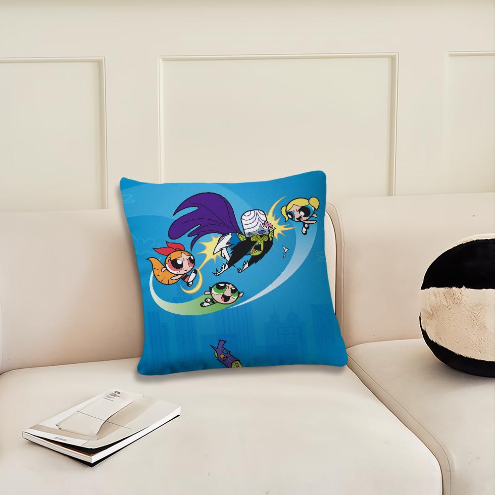 T-The Powerpuff Cartoon G-Girls Cushion Cover Cushion Room Bedroom Headboard Sofa Living Backrest Nap Time Pillow Case