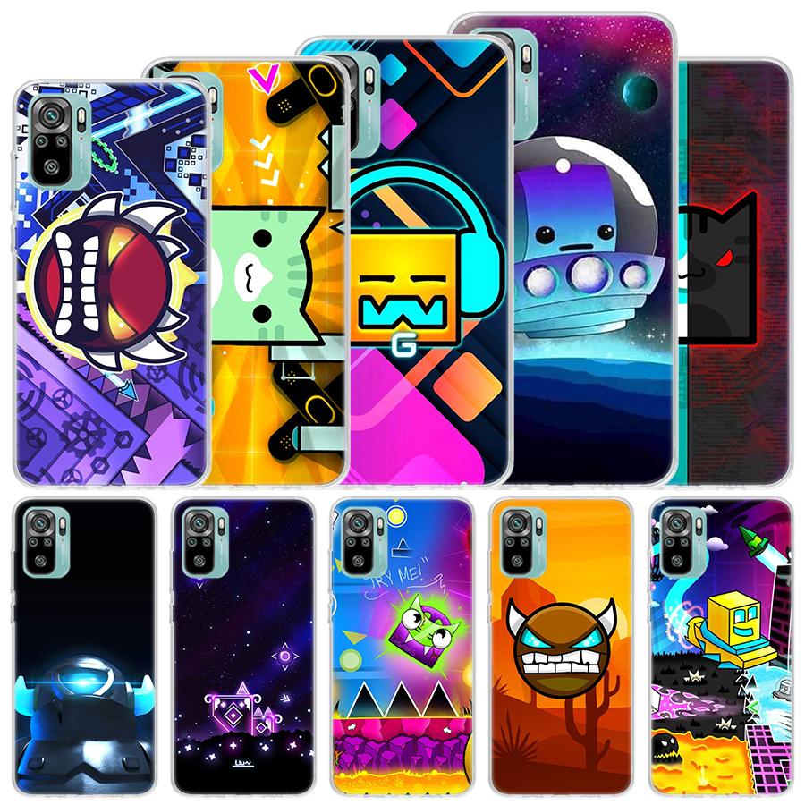 Geometry Dash Game Soft Case For Xiaomi Redmi Note 14 13 12S 11S 10S 12 Pro Plus Phone Cover 11 10 11E 11T Note14 Shell Coque No