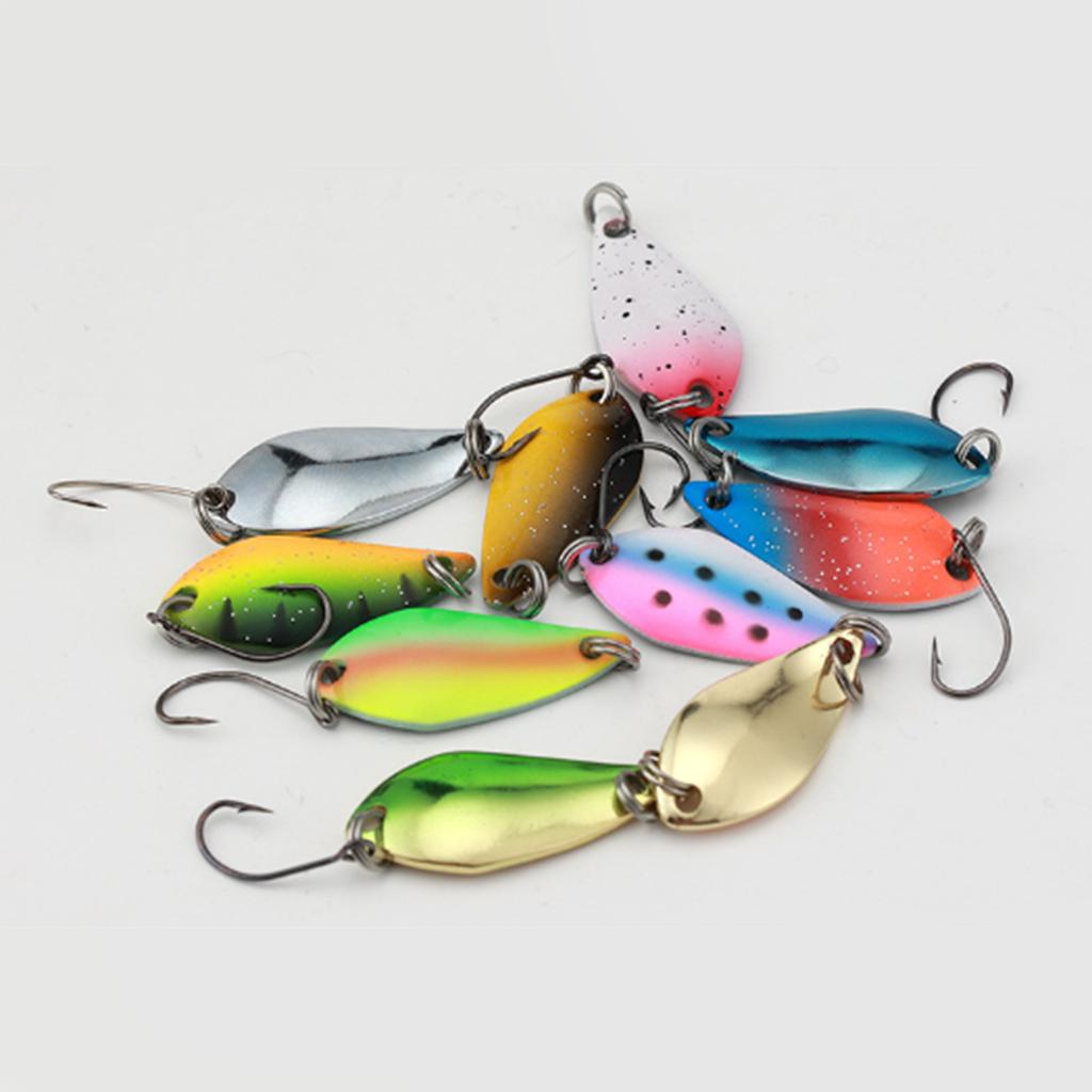 10Pcs Fishing Spoons Lures Single Hook Set Spoons Hard Fishing Lures Metal Fishing Lures Fishing Sequins Lures Baits
