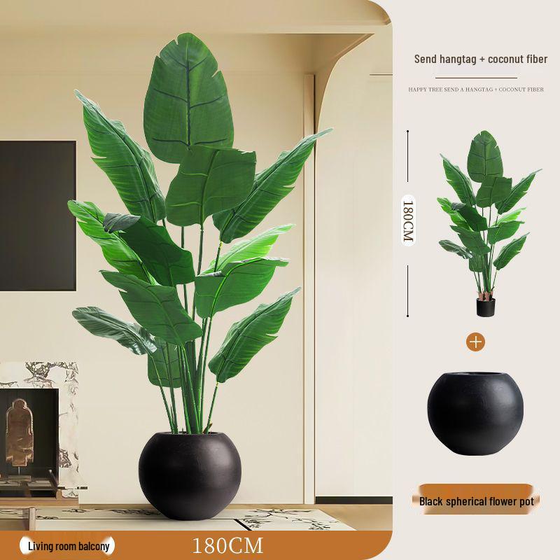 Large Faux Bird of Paradise Tree - Indoor Living Room Floor-Standing Luxury Green Plant Decor