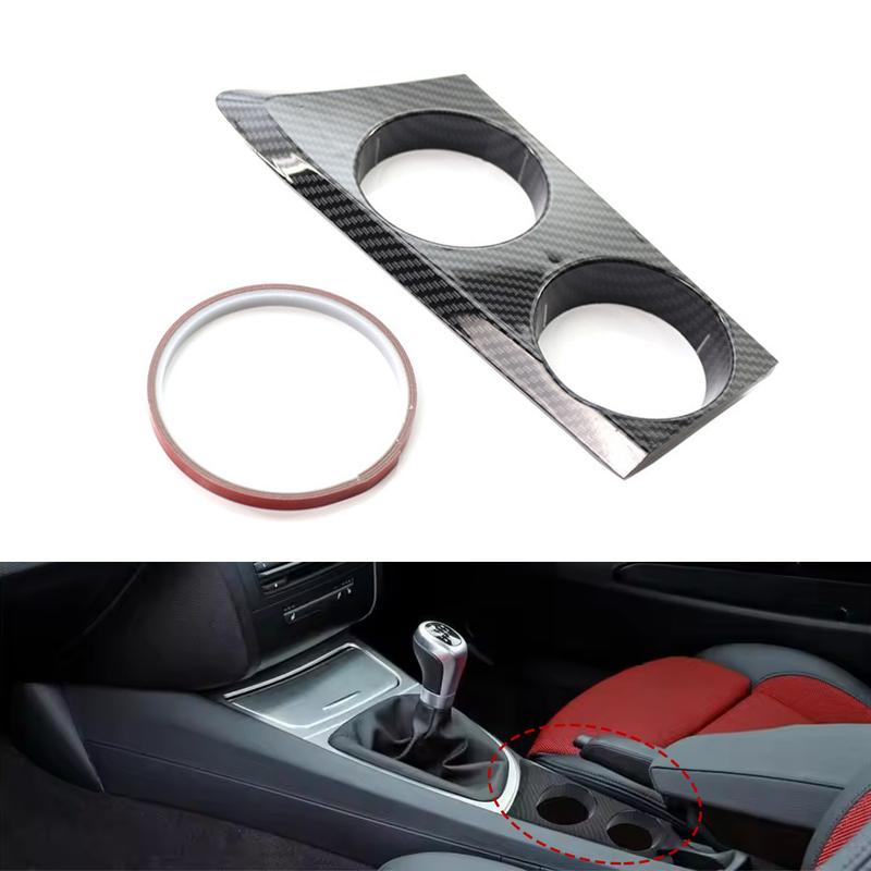 1pc Auto Accessories Car Center Console Cup Bottle Holder Frame Sticker for BMW E81 E82 E87 E88 1 Series 120i 2004-2011 LHD