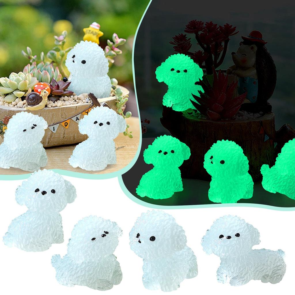 Svítící ve tmě Roztomilé Štěně Mikro Květináč Krajinářský Widget Světlo na Středovou Konzoli Auta Pes Vhodné pro Zahradu Domácí Doplňky DIY Materiál