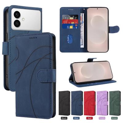 Magnetische Leder-Brieftaschenhülle für Samsung Galaxy S26 S25 S24 S23 S22 S21 S20 S10 S9 S8 S7 Edge Pro FE Ultra Plus Hülle Curve Line