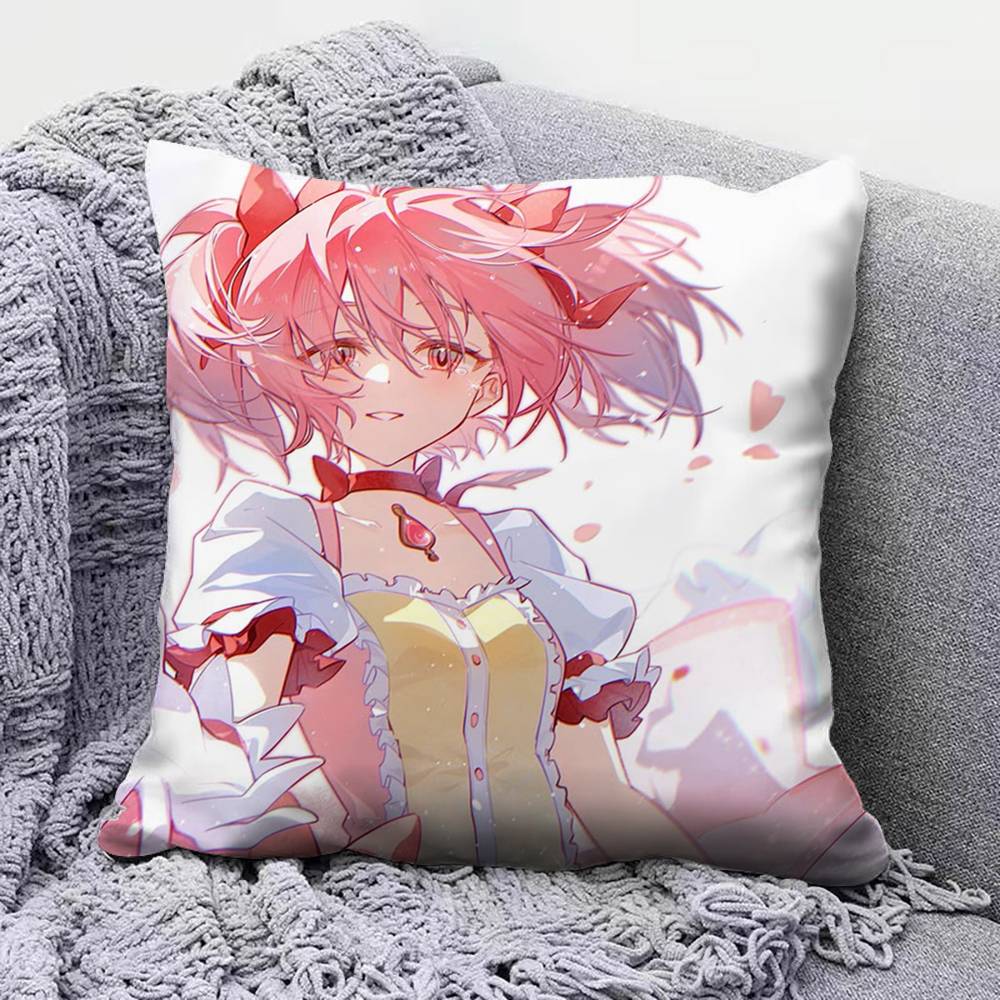 Madoka Kaname Anime Girl Puella Magi Madoka Magica Pillow Covers Home Sofa Cushion Covers and Aecorative Custom