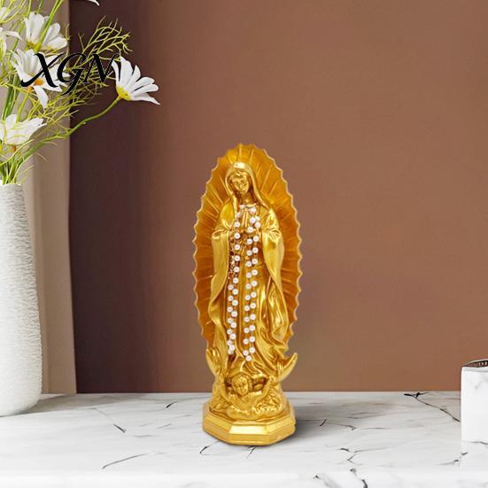 Handmade Retro Figurine Our Lady of Guadalupe Religious Statue, Virgin Mary Figurine, Resin Sculpture, Collectable Character Inspirational Art