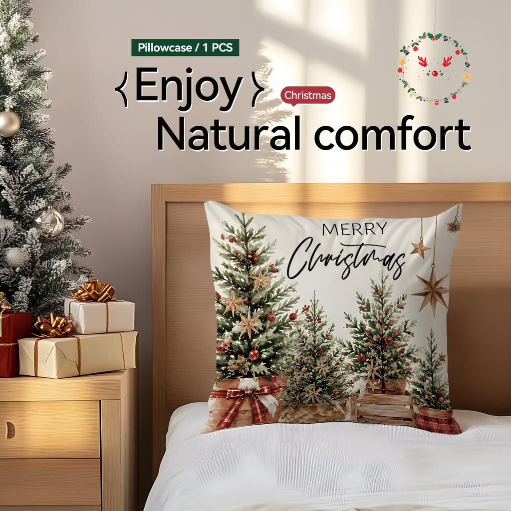 Striped Merry Christmas Theme Cushions Pillowcase Polyester Cushion Cover Throw Pillow Pillowcover Home Car Sofa Decor