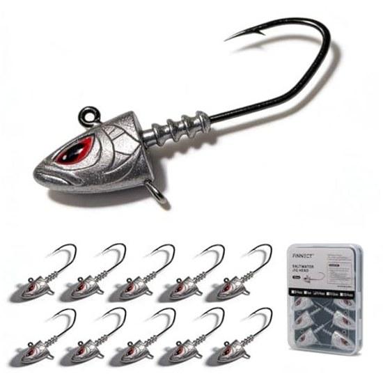 Jig head 10 pieces 20g 28g 35g 42g 48g 3D eye sea fishing compatible Suzuki bream Black Bass storage case included