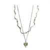 Women  Zircon Cross Pendant Necklace For Women Girl Double Layer Clavicle Chain Necklace Punk Party Jewelry