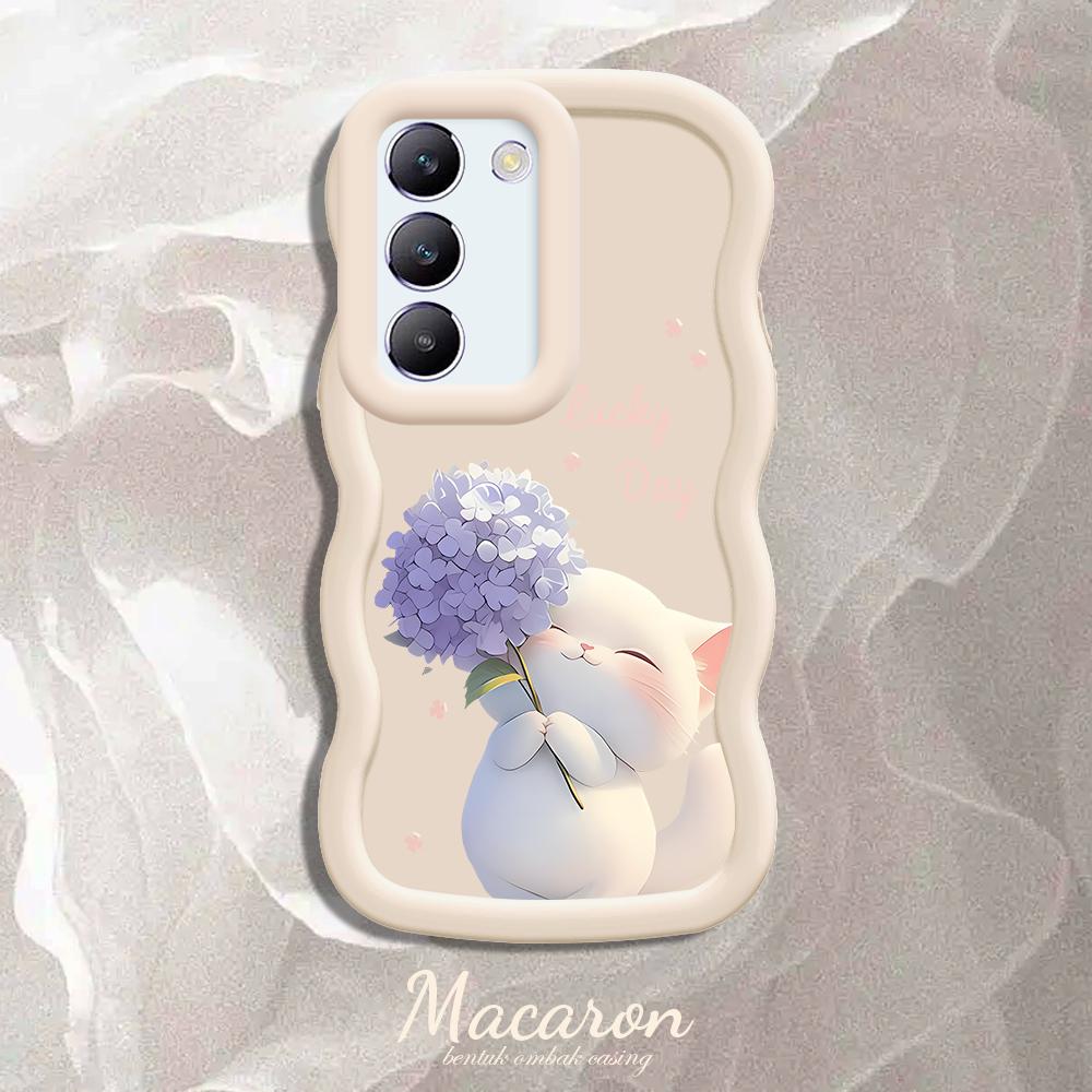 

Окрашенный узор Big Wave Edge Мягкий силиконовый материал Macaron чехол для телефона противоударный защитный резиновый чехол для OnePlus Vivo Motorola Moto Vivo Y91C белый