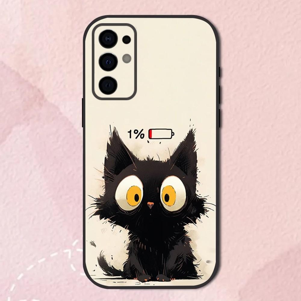 Cat Cute Funny Pet Phone Case For Samsung S24,S21,S22,S23,S30,Ultra,S20,Plus,Fe,Lite,Note,10,9,5G Black Soft Shell