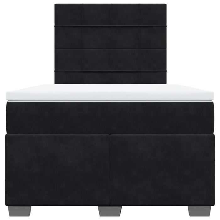 Maison Exclusive - Sommier à lattes de lit avec matelas Noir 120x200 cm Velours